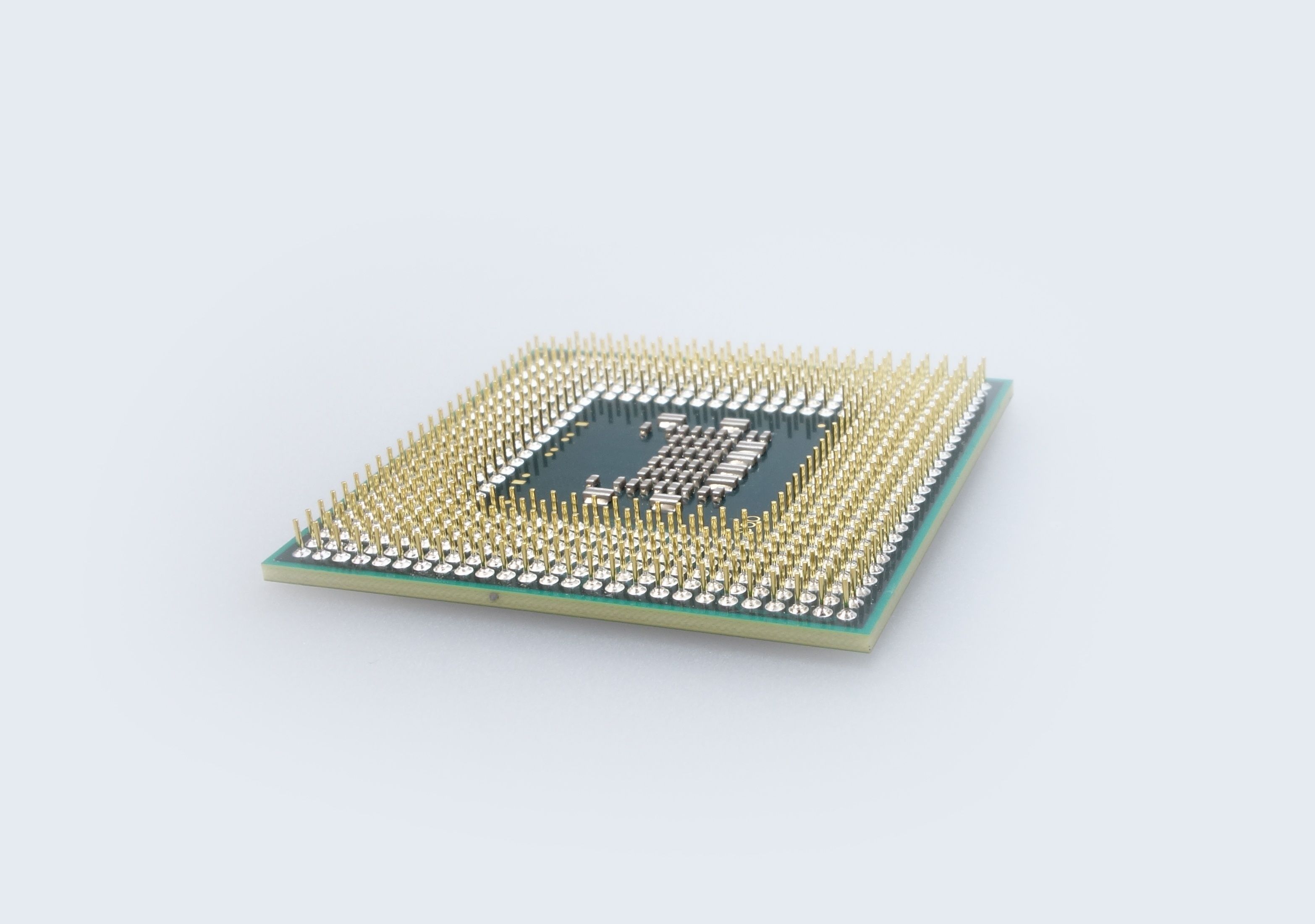 Detailed view of a computer processor chip used inside supercomputers
